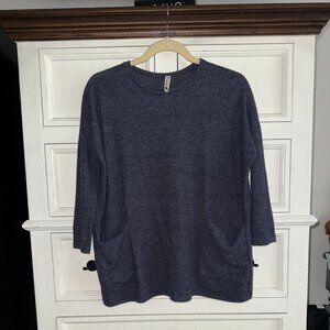 Girls Pomelo Oversized Tunic Sweater Size Medium Navy Heather